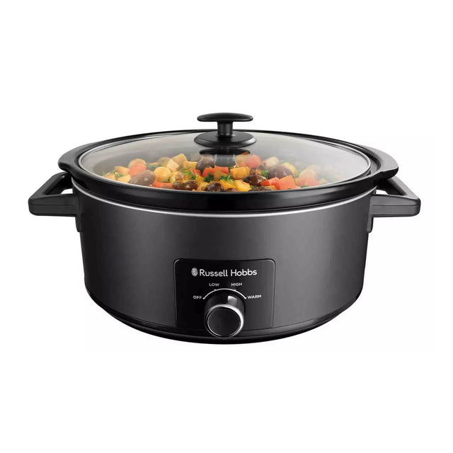 Russell Hobbs 7L Black Slow Cooker 27720 - FOOD STEAMER RICE COOKER SLOW COOKER - Beattys of Loughrea