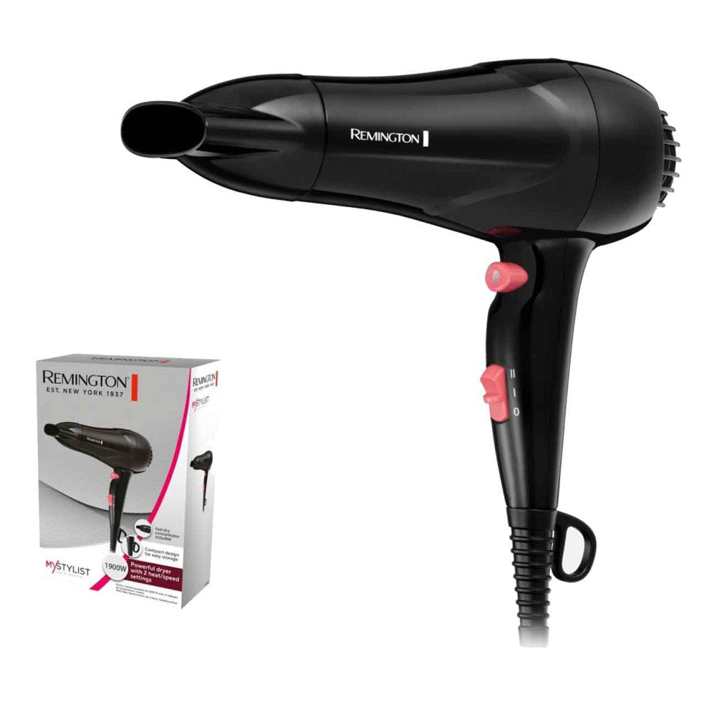 Remington D2000 1900W Ionic Compact Hair Dryer Black