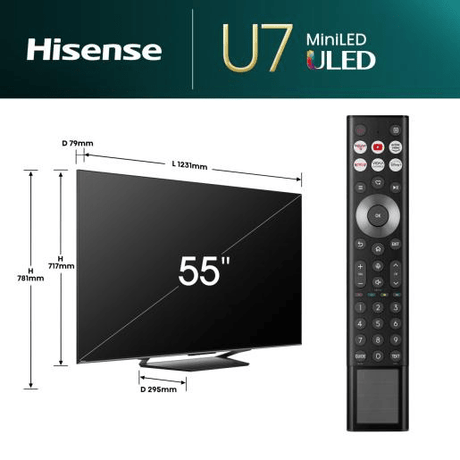 Hisense 55" U7 Mini Led Smart TV - TV 29" (73CM +) - Beattys of Loughrea