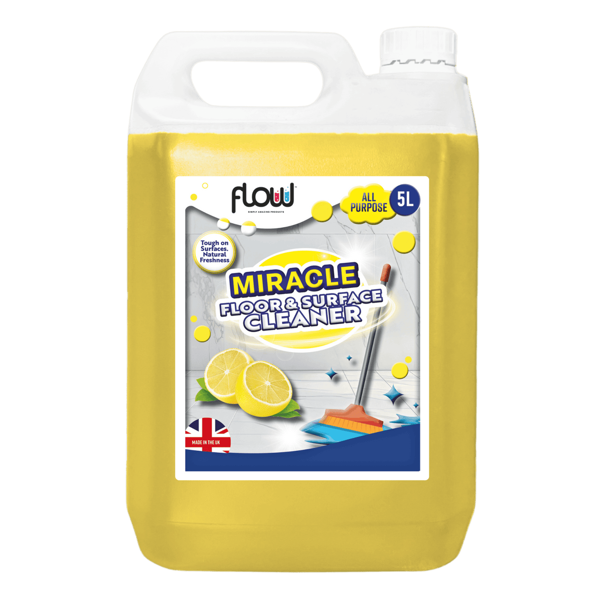 Flow Lemon Floor & Surface Cleaner 5 Litres - CLEANING - LIQUID/POWDER CLEANER (1) - Beattys of Loughrea