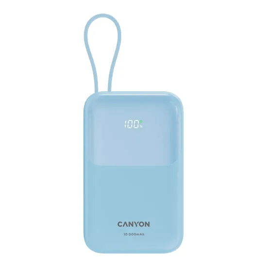 Canyon Power Bank Oncharge 101 Built - In Cable 10000 MAh Blue - USB PC ACCESSORIES - Beattys of Loughrea