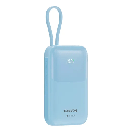 Canyon Power Bank Oncharge 101 Built - In Cable 10000 MAh Blue - USB PC ACCESSORIES - Beattys of Loughrea