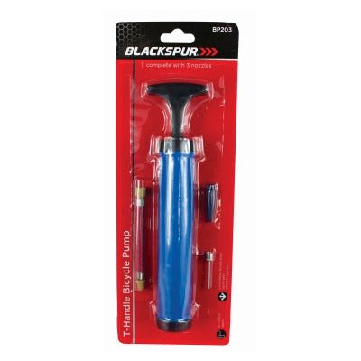 Blackspur Heavy Duty T - Handle Bicycle Pump – 24 cm - HELMETS/ SPARES/ ROAD SAFETY - Beattys of Loughrea