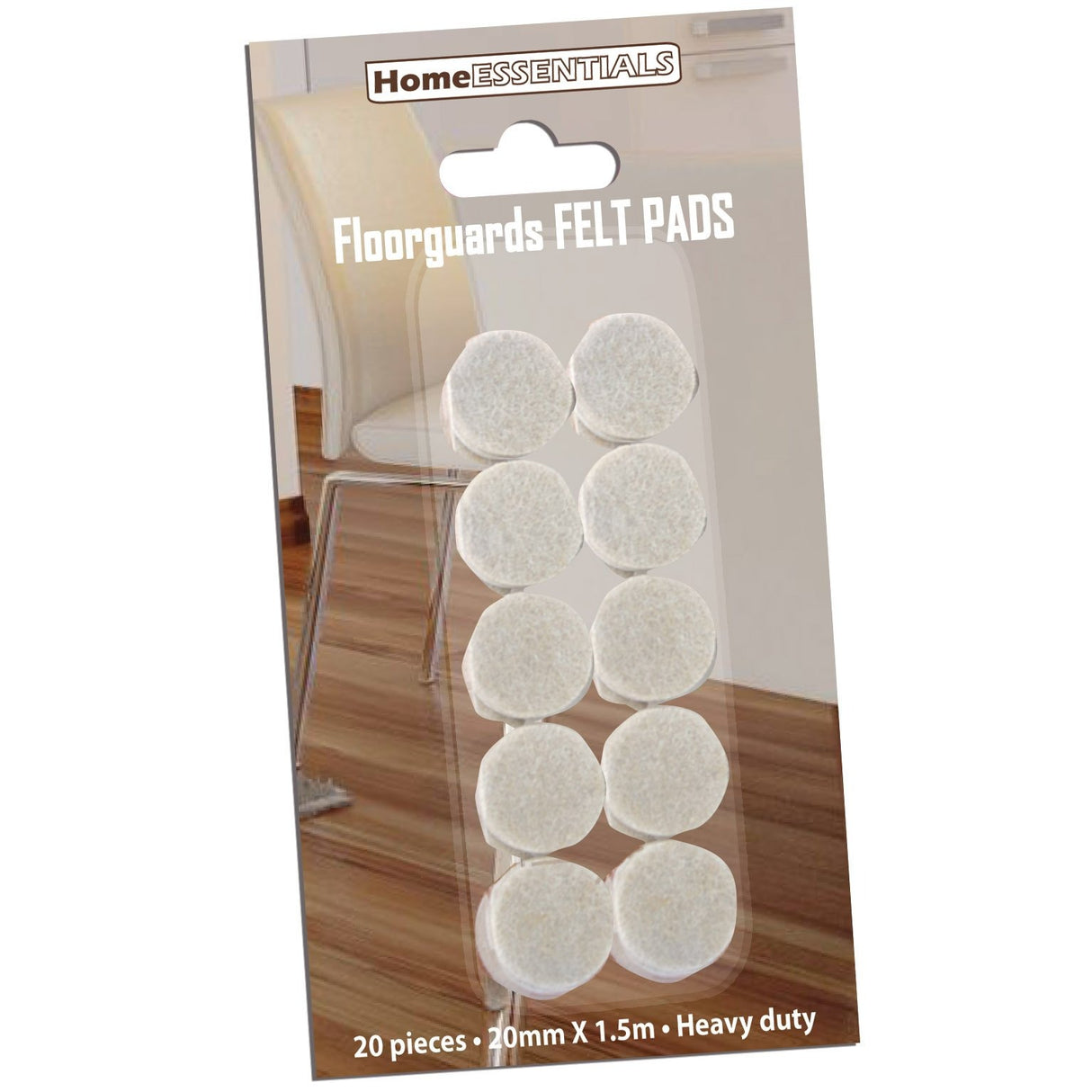 Home Essentials Feltguard Pad 20mm (Card of 20) - CASTOR CUPS/ FERRULE - Beattys of Loughrea