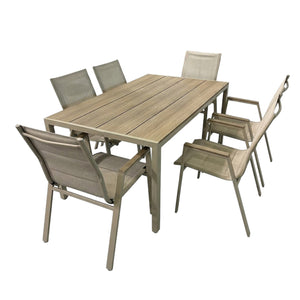 Palermo 6 Seater Rectangular Steel Dining Set