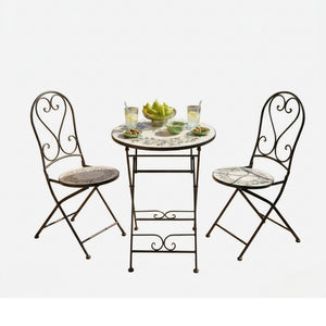 Santorini Olives Mosaic Bistro Set - BISTRO SET 2 PERSON - Beattys of Loughrea