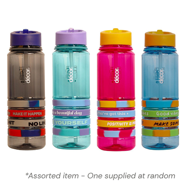 Decor Quad Bands 750ml Bottle Assorted - One Supplied* - PLASTICS - STORAGE LUNCH BOX BEAKER - Beattys of Loughrea