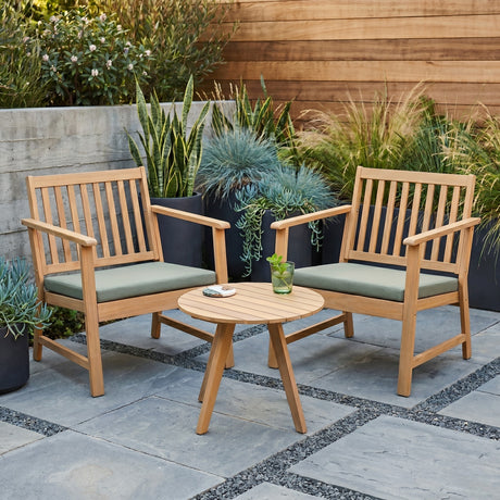 Acacia Wood 2 - Seater Garden Bistro Set - BISTRO SET 2 PERSON - Beattys of Loughrea