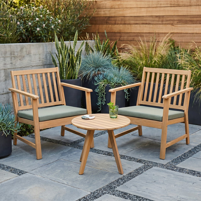 Acacia Wood 2 - Seater Garden Bistro Set - BISTRO SET 2 PERSON - Beattys of Loughrea