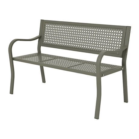 Kaemingk Sage Green Metal Garden Bench - SINGLE GARDEN BENCH/ CHAIR - Beattys of Loughrea