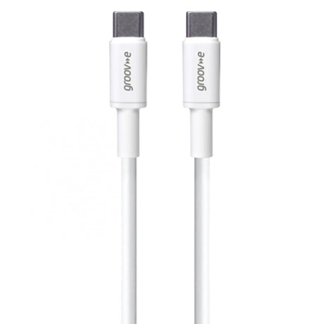 Groov-e USB-C to USB-C Charging Cable 2m - White - LEADS - Beattys of Loughrea