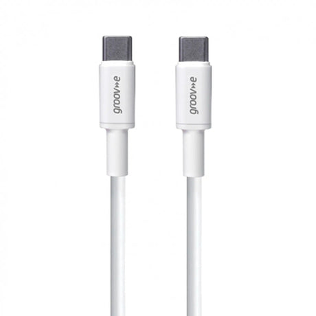 Groov-e USB-C to USB-C Charging Cable 3m - White - LEADS - Beattys of Loughrea