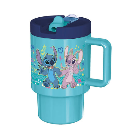 Stitch Licensed Water Bottle with Handle 530ml - PLASTICS - STORAGE LUNCH BOX BEAKER - Beattys of Loughrea