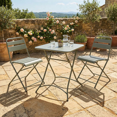 2 - Seater Metal Bistro Set - Green - BISTRO SET 2 PERSON - Beattys of Loughrea