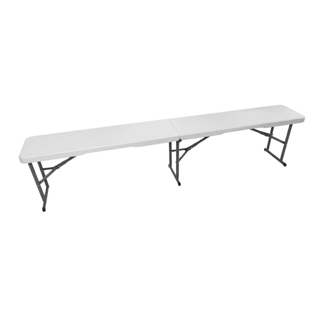 1.8M Folding Seating Bench – White - SINGLE GARDEN BENCH/ CHAIR - Beattys of Loughrea