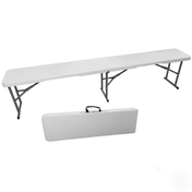 1.8M Folding Seating Bench – White - SINGLE GARDEN BENCH/ CHAIR - Beattys of Loughrea