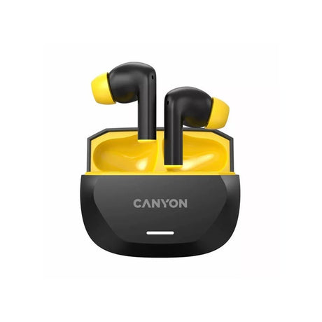 Canyon Headset Hexagon 7 Tws Anc+Enc Wireless Charge Black Yellow - HEADPHONES / EARPHONES/ MICROPHONE - Beattys of Loughrea