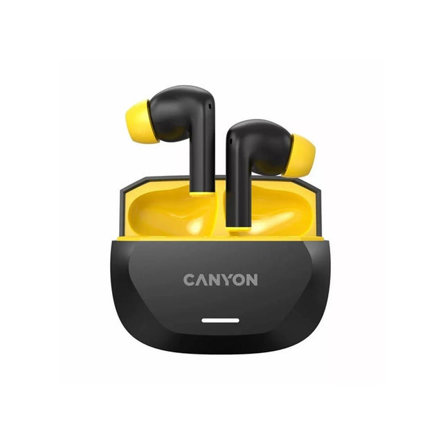 Canyon Headset Hexagon 7 Tws Anc+Enc Wireless Charge Black Yellow - HEADPHONES / EARPHONES/ MICROPHONE - Beattys of Loughrea