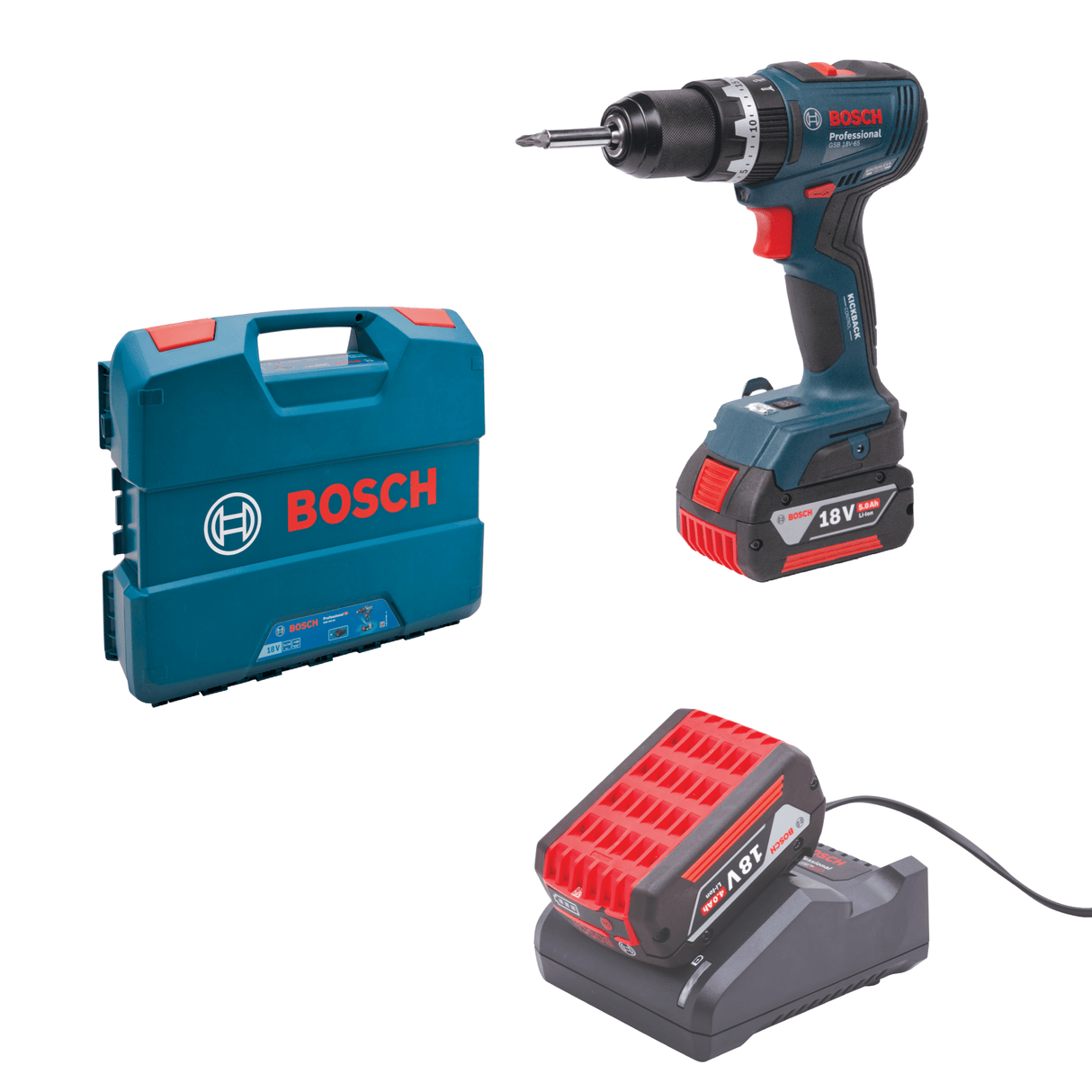 Bosch 18V Combi Drill With 2 x 4.0Ah Li - ion Batteries - DRILLS - Beattys of Loughrea
