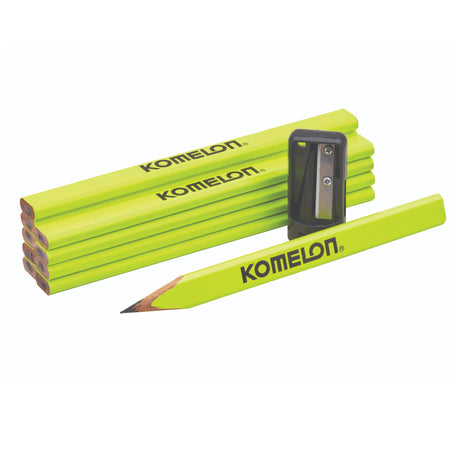 Komelon Carpenters Pencils & Sharpener Set - CHALK LINES/ CARPENTERS PENCIL - Beattys of Loughrea