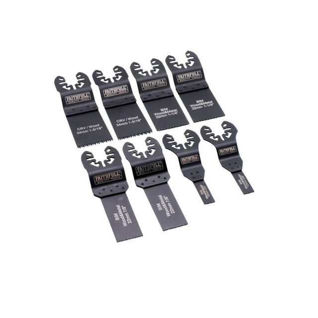 Faithfull 8 Piece Mixed Multi - Tool Blade Set | XMS25MULTI8 - TOOL SETS/ SOCKET SETS - Beattys of Loughrea