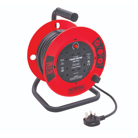 Faithfull 20M Cable Reel 13A - EXTENTION REELS - Beattys of Loughrea