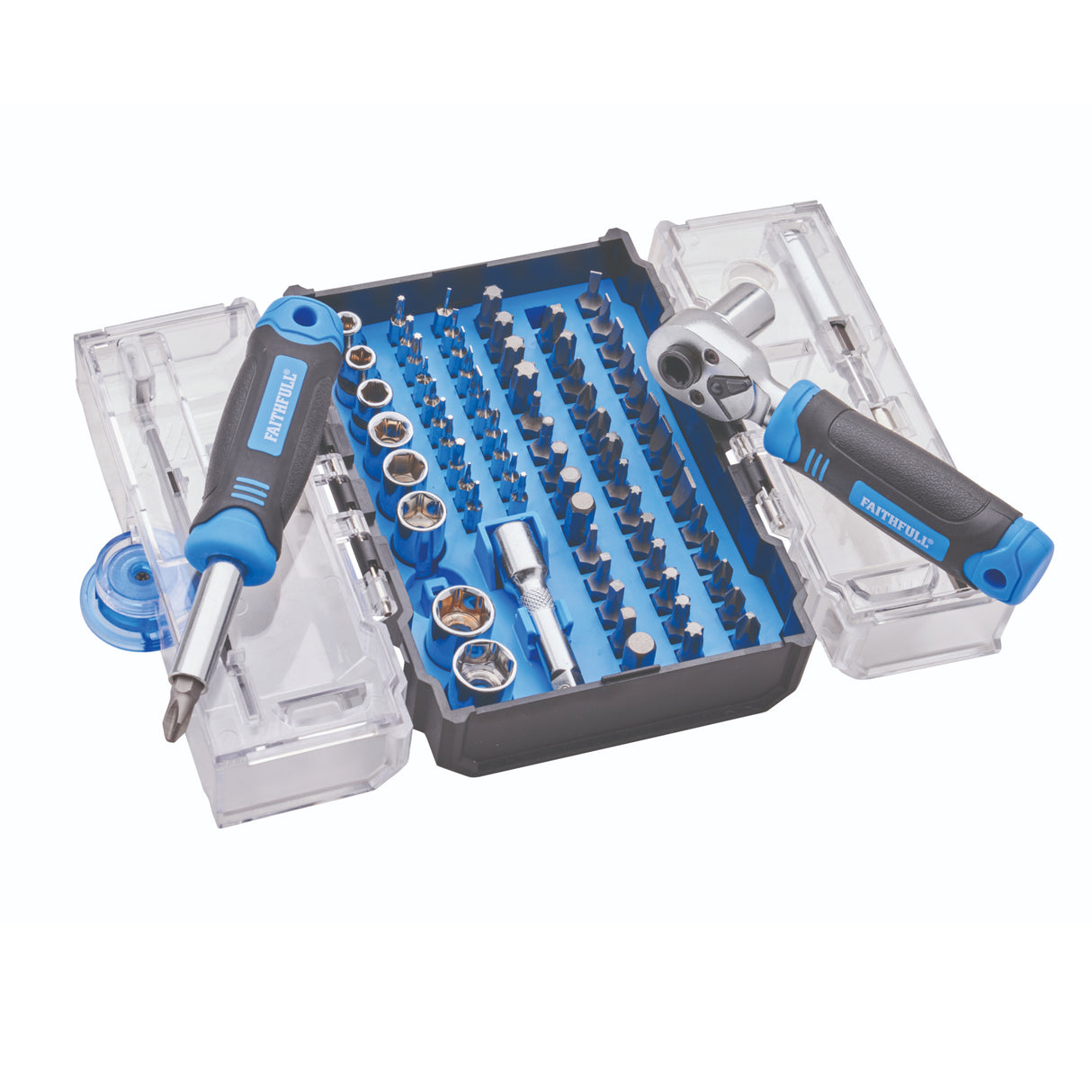 Faithfull 78 Piece Screwdriver Bit & Socket Set - SCREWDRIVERS - Beattys of Loughrea