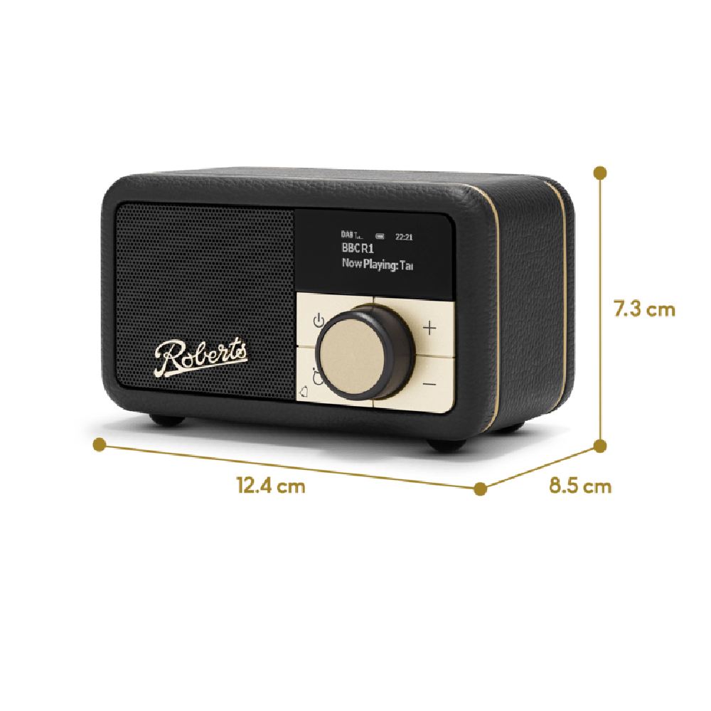 Roberts, REV - PETITE2BK, Bluetooth Speaker FM Radio, Black - DAB DIGITAL RADIO - Beattys of Loughrea