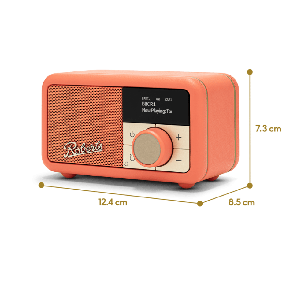 Roberts, REV - PETITE2PO, Bluetooth Speaker FM Radio, Pop Orange - DAB DIGITAL RADIO - Beattys of Loughrea