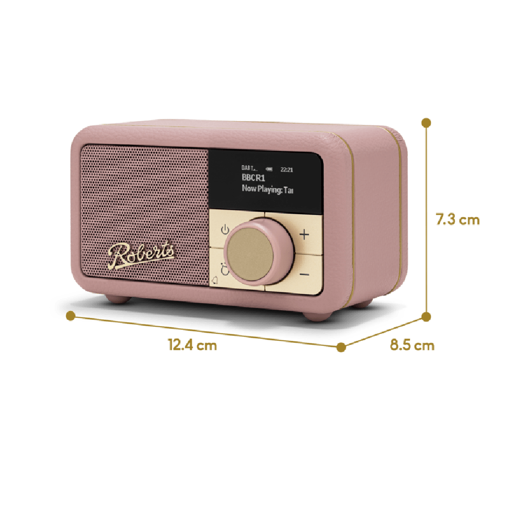 Roberts, REV - PETITE2DP, Bluetooth Speaker FM Radio, Dusky Pink - DAB DIGITAL RADIO - Beattys of Loughrea