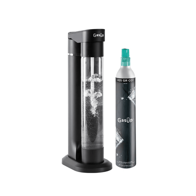Gasup Quokka Soda Maker with Cylinder Screw-in Black | 4106021 - WATER CARBONATORS, SODA STREAM - Beattys of Loughrea