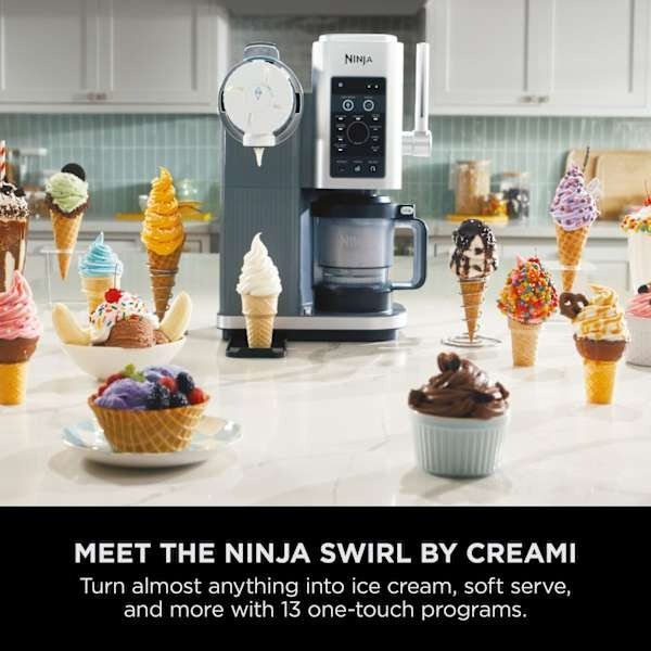 Ninja Swirl by CREAMi 13 - in - 1 Soft Serve & Ice Cream Maker NC701UK - SMOOTHIE ICECREAM YOG POPCORN CHOC - Beattys of Loughrea