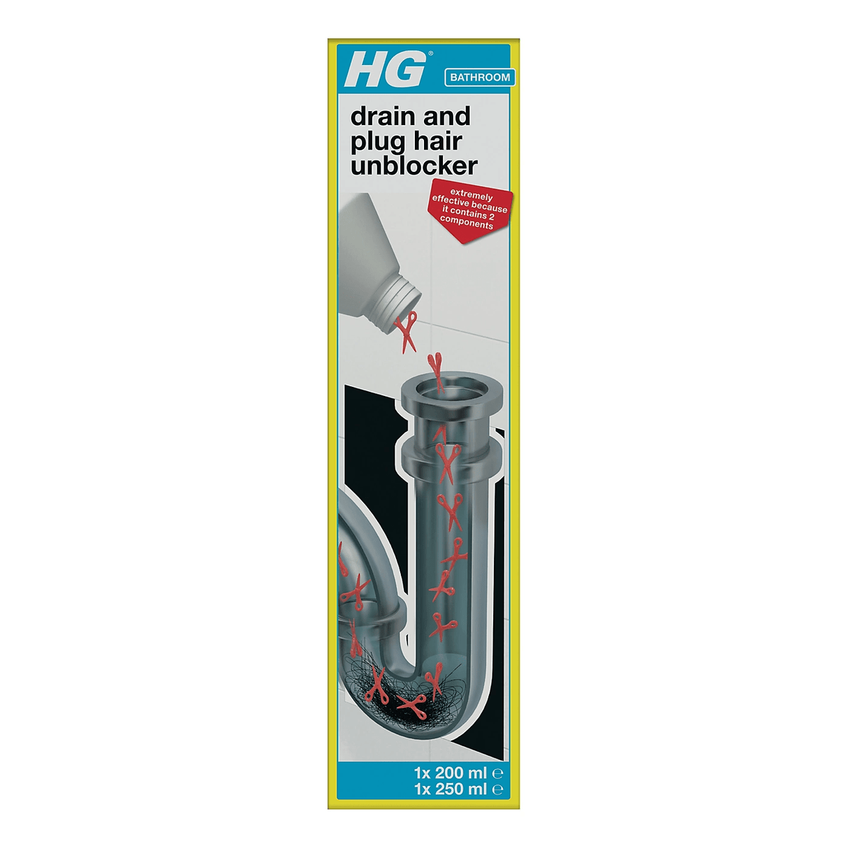 HG Drain And Plug Hair Unblocker 450ml - CAUSTIC SODA/CESCLEAN - Beattys of Loughrea