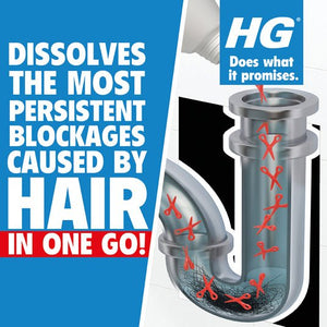 HG Drain And Plug Hair Unblocker 450ml - CAUSTIC SODA/CESCLEAN - Beattys of Loughrea