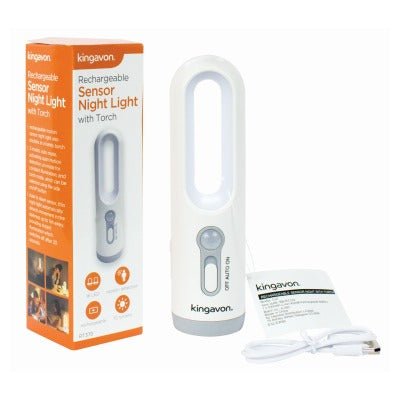 Kingavon Rechargeable Sensor Night Light With Torch - NIGHT LIGHT PLUG IN - Beattys of Loughrea