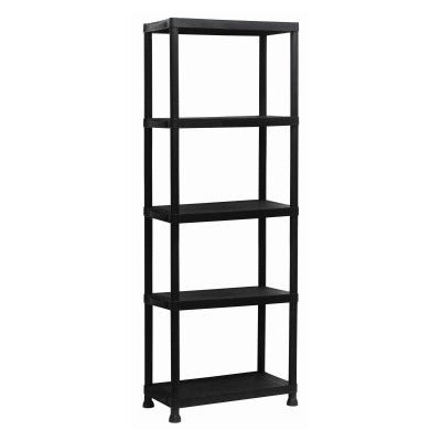 Blackspur 5 Tier Plastic Shelving Unit - WOODEN / PLASTIC SHELVES - Beattys of Loughrea