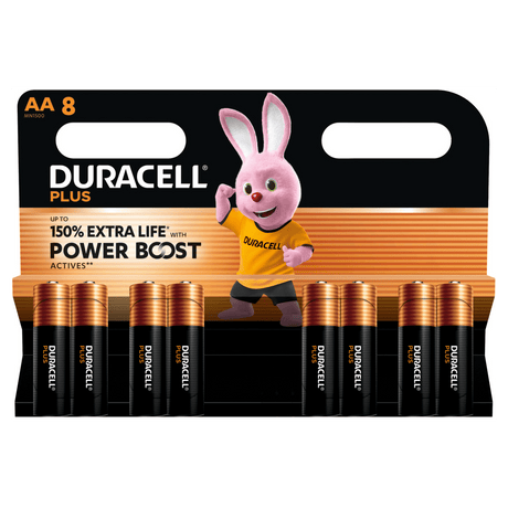 Duracell Plus 1.5V AA Batteries, Pack of 8 - BATTERIES - Beattys of Loughrea