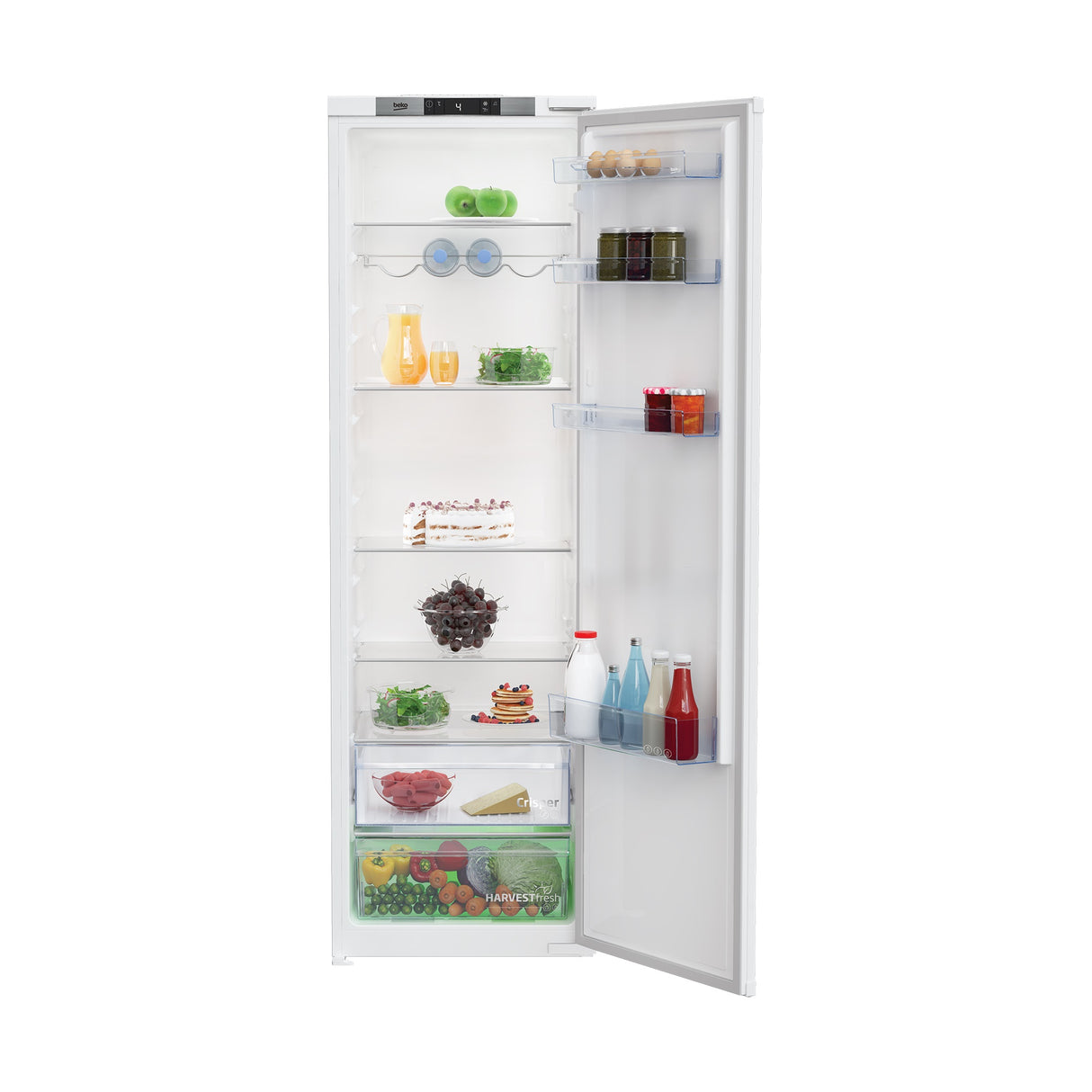 Beko Integrated Tall Larder Fridge | 309L | HarvestFresh | Chiller Compartment | Sliding Hinge. - FRIDGE OR FR/FREEZER LGE 300L+, USA - Beattys of Loughrea