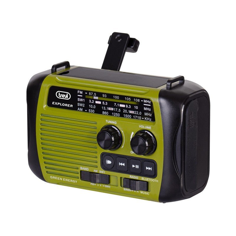 Trevi RA 7F30 BT Dynamo and Solar Emergency Radio – Green - AM/FM RADIO - Beattys of Loughrea