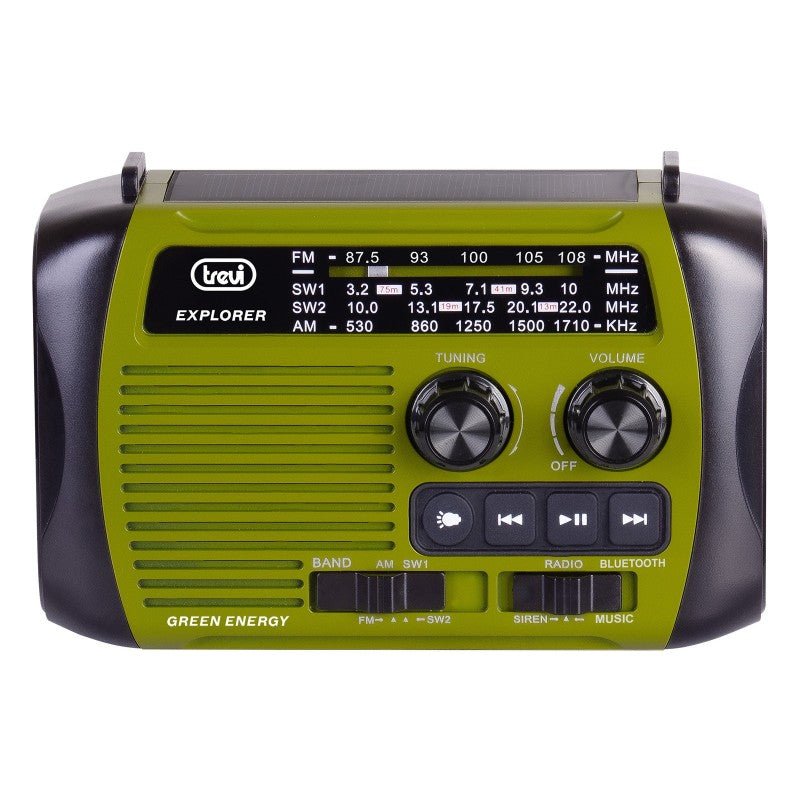 Trevi RA 7F30 BT Dynamo and Solar Emergency Radio – Green - AM/FM RADIO - Beattys of Loughrea
