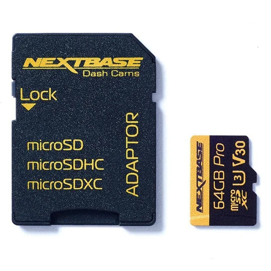 NEXTBASE NBDVRS2SD64GBU3 64GB U3 MICROSD CARD AND MICROSD ADAPTER
