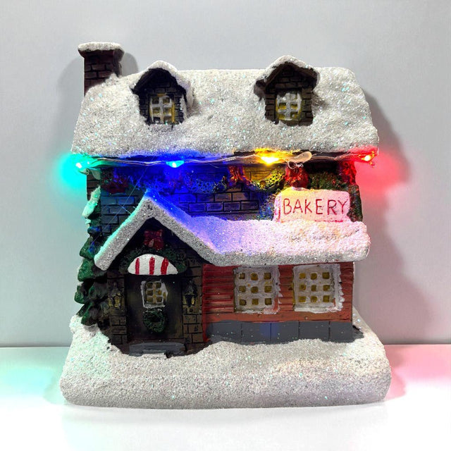 Noma Collectables 12cm Battery Operated Village Scene – Village Bakery - XMAS ROOM DECORATION LARGE AND LIGHT UP - Beattys of Loughrea