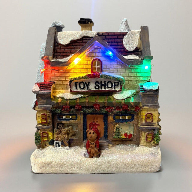 Noma Collectables 12cm Battery Operated Village Scene – Village Toy Shop - XMAS ROOM DECORATION LARGE AND LIGHT UP - Beattys of Loughrea