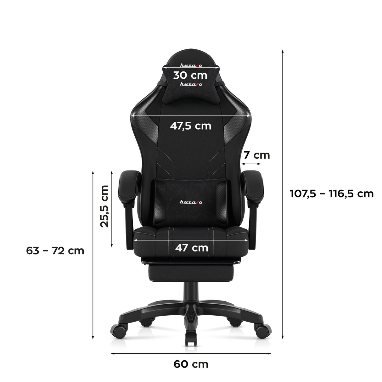 Huzaro Force 3.7 Carbon Black Gaming Chair - GAMING & LAPTOP CHAIR / DESK - Beattys of Loughrea