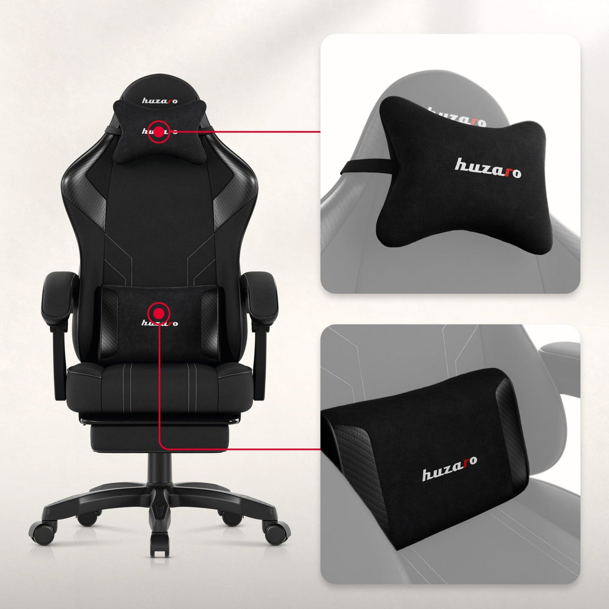 Huzaro Force 3.7 Carbon Black Gaming Chair - GAMING & LAPTOP CHAIR / DESK - Beattys of Loughrea
