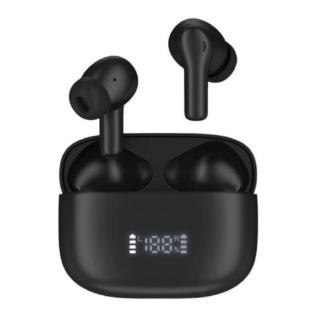 Groov-e Ultra Buds Black True Wireless ANC Earphones with 4-Mic Calling (GVTW10BK) - HEADPHONES / EARPHONES/ MICROPHONE - Beattys of Loughrea