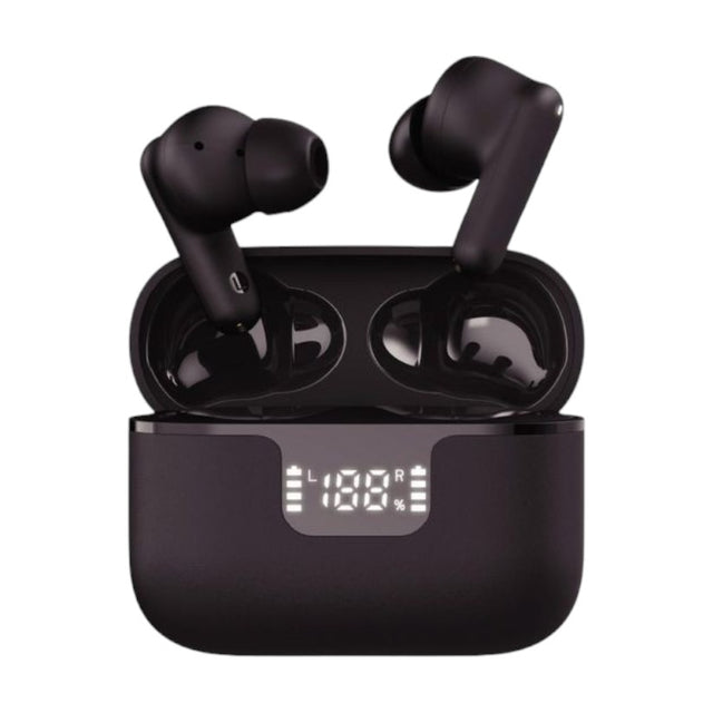 Groov-e Vibe Buds True Wireless Earbuds with ANC - Black - HEADPHONES / EARPHONES/ MICROPHONE - Beattys of Loughrea