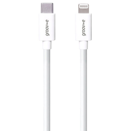 Groov-e MFi Lightning to USB-C Charging Cable 2m - White - HEADPHONES / EARPHONES/ MICROPHONE - Beattys of Loughrea