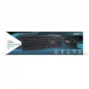 Groov-e Wired Keyboard & Mouse Set - Black