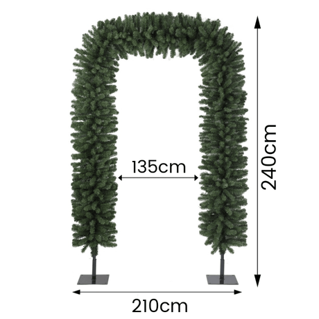 Everland Christmas Deco Arch – 240cm Tall - XMAS TREE F/O LIGHT UP - Beattys of Loughrea